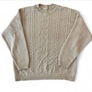 Vintage size medium beige knit sweater size medium cotton